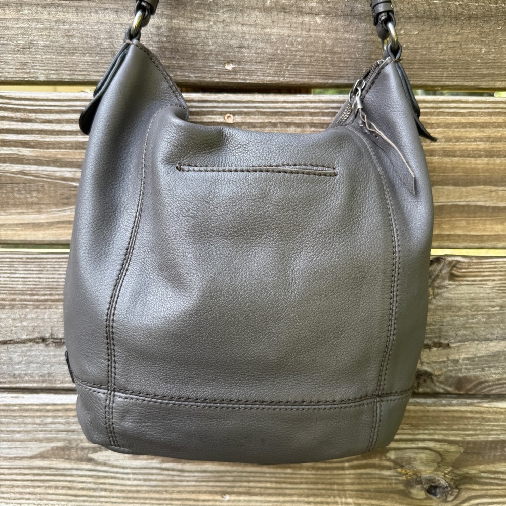 The Sak Sequoia Leather Hobo Bag Grey Pebbled Boho Minimalist Buttery Soft - Picture 8 of 11